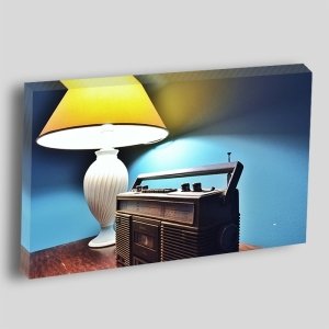 VINTAGE RADYO ABAJUR 6 değişen ölçü ORİJİNAL KANVAS TABLO