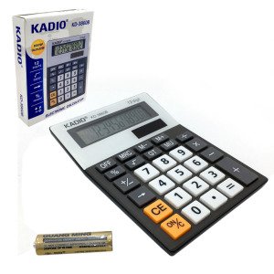 12 Haneli Büyük Klavye Tuşlu Kalem Pilli Hesap Makinesi Kadio KD-3860B