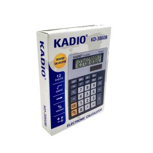 12 Haneli Büyük Klavye Tuşlu Kalem Pilli Hesap Makinesi Kadio KD-3860B