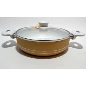 Cam Kapaklı Basık Seramik Karnıyarık Tenceresi