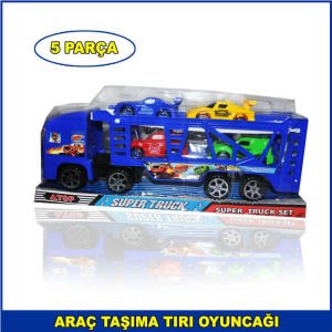 Oyuncak Araba Taşıma Tırı 5 Parça Super Track Set 33x7cm -2