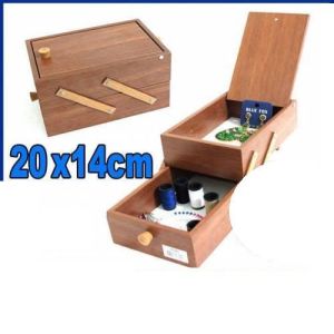 20x14cm Katlanabilen Ahşap Dikiş Nakış Kutusu