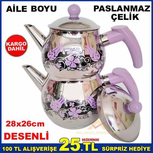Bluelife Aile Boyu Paslanmaz Çelik Çaydanlık Set