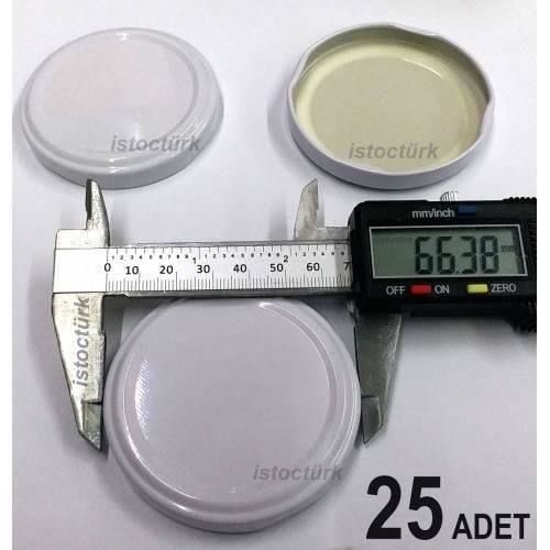 25 adet 66mm Cam Konserve Kavanoz Kapağı 6 cm Küçük Boy Kavanoz için Sızdırmaz Silikonlu-Metal Kapak