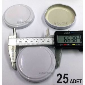 25 adet 66mm Cam Konserve Kavanoz Kapağı 6 cm Küçük Boy Kavanoz için Sızdırmaz Silikonlu-Metal Kapak