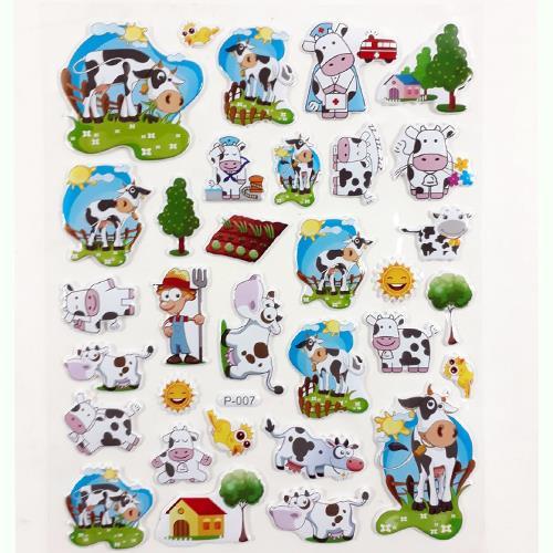 Boy Boy Çiftlik İnekleri  Serisi Kabartmalı Yapışan Stickerlar Süper Kalite 