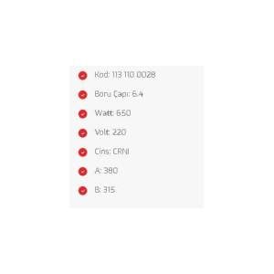 650W Fırın Rezistansı 220V 380x315mm Yerli Üretim Sağlam 