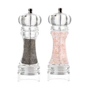 Metal Dişli Akrilik Şeffaf Gövde Çevirmeli Tuz Karabiber Değirmeni İçi Gözüken Şık Tasarım Model