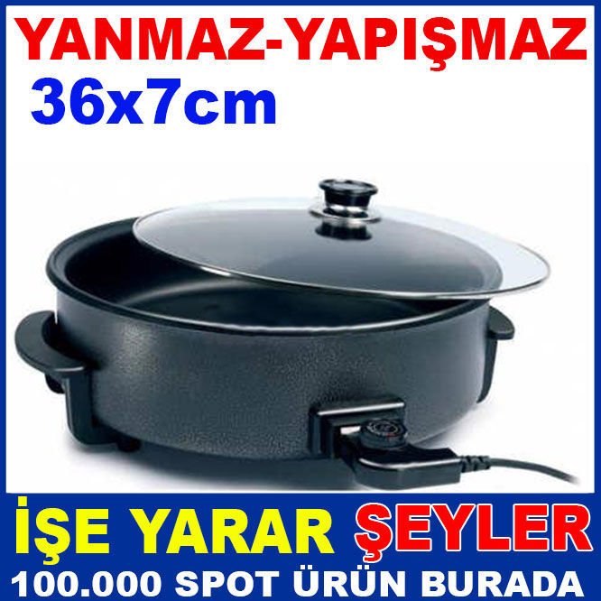 YANMAZ VE YAPIŞMAZ ELEKTRİKLİ PİZZA TENCERESİ