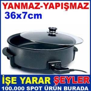 YANMAZ VE YAPIŞMAZ ELEKTRİKLİ PİZZA TENCERESİ