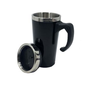 Uzun Termos Kupa Bardak İçi Çelik Kulplu 500 ml Kahve Kupası 6034