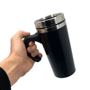 Uzun Termos Kupa Bardak İçi Çelik Kulplu 500 ml Kahve Kupası 6034