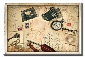 VINTAGE MASASI 6 değişen ölçü ORİJİNAL KANVAS TABLO