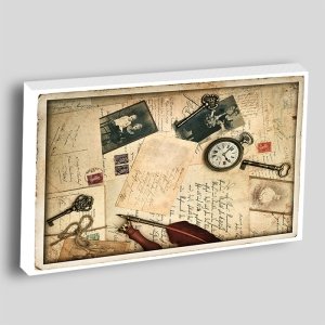 VINTAGE MASASI 6 değişen ölçü ORİJİNAL KANVAS TABLO