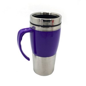 İçi Çelik Uzun Termos Kupa Bardak Kulplu 500 ml Kahve Kupası 6045