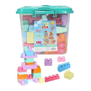 3127 Play Blox Pastel Blok Yapı Oyuncakları 107 Parça ,Kovalı ,1 Yaş ve Üzeri