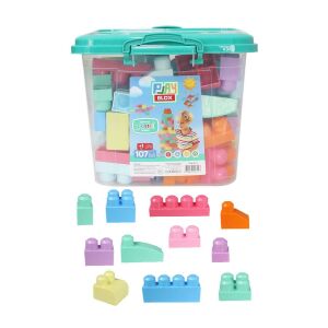 3127 Play Blox Pastel Blok Yapı Oyuncakları 107 Parça ,Kovalı ,1 Yaş ve Üzeri