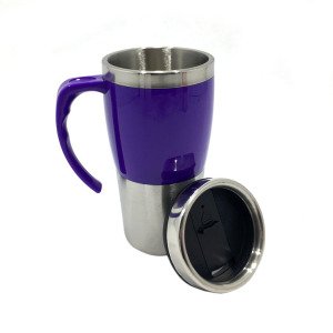 İçi Çelik Uzun Termos Kupa Bardak Kulplu 500 ml Kahve Kupası 6045