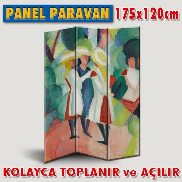 GÖRSELLİ KATLANIR PANEL BÖLME SİSTEMİ - 3 HASIR ŞAPKALI KIZ