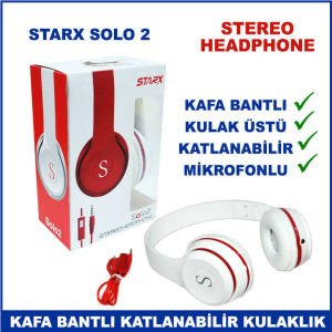 Starx Solo 2 Katlanabilir Mikrofonlu Kulak Üstü Kulaklık - Stereo Headphone