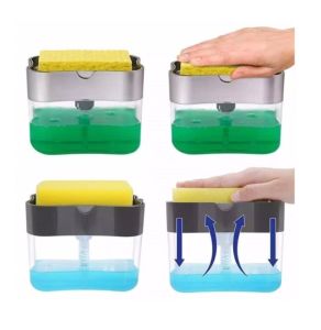 SB764 Suncook - Sun Plastik Pratik Kullanımlı Sünger Hazneli Sabunluk