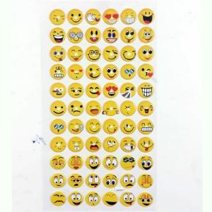 66 Adet Çılgın Emojiler Serisi Kabartmalı Yapışan Stickerlar Süper Kalite 