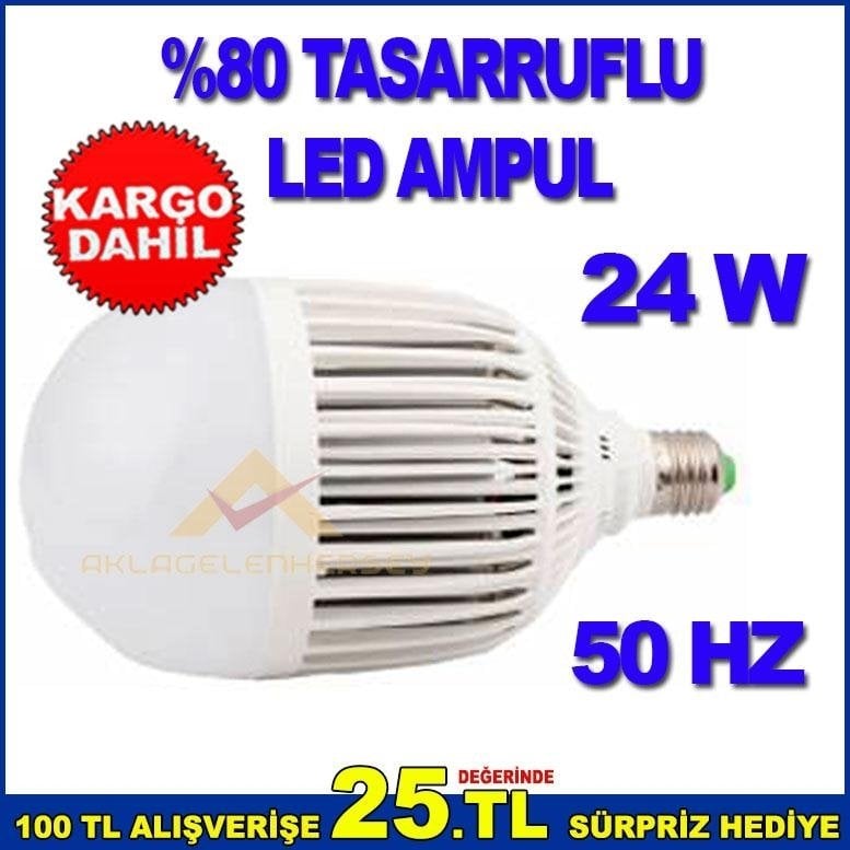 %80 TASARRUFLU 24W 50HZ GÜCÜNDE UZUN ÖMÜRLÜ LED AMPUL
