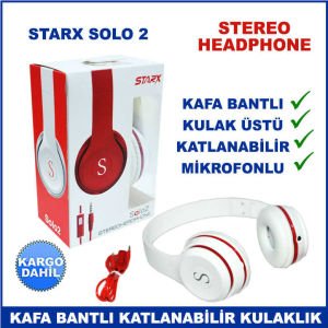 Starx Solo 2 Katlanabilir Mikrofonlu Kulak Üstü Kulaklık - Stereo Headphone