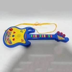 Çocukların Eğlenceli Zaman Geçirebilecekleri Mikrofon İle Müziğe Eşlik Edebilecekleri Sesli Işıklı Gitar