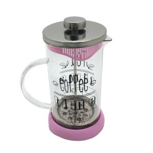 Lüx Cam Bitki Çayı Demleme Süzgeci 600ml Büyük French Press Filtre Kahve Potu