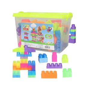 3141 Play Blox Neon Blok Yapı Oyuncakları 133 Parça ,Kovalı ,1 Yaş ve Üzeri