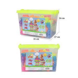 3141 Play Blox Neon Blok Yapı Oyuncakları 133 Parça ,Kovalı ,1 Yaş ve Üzeri