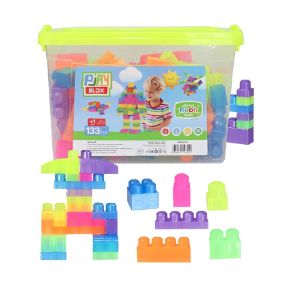 3141 Play Blox Neon Blok Yapı Oyuncakları 133 Parça ,Kovalı ,1 Yaş ve Üzeri