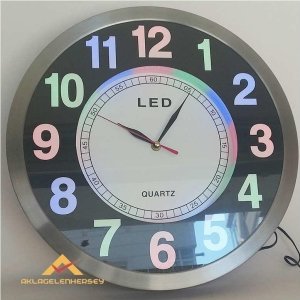 ÇELİK ÇERÇEVE BÜYÜK BOY LED IŞIKLI DUVAR SAATİ