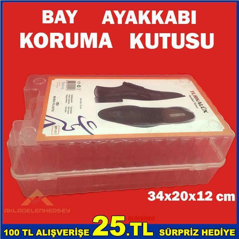 TÜM ERKEK AYAKKABILARI GÜVENCE ALTINDA 34x20x12cm BAY AYAKKABI KORUMA SAKLAMA KUTUSU KİLİTLİ
