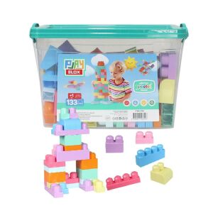 3158 Play Blox Pastel Blok Yapı Oyuncakları 133 Parça ,Kovalı ,1 Yaş ve Üzeri