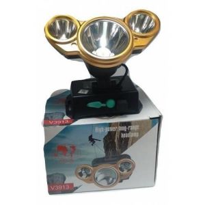 Kırgıl V3913 Şarjlı 3'lü Fener Kafa Üstü Süper Led Kamp Feneri 4 Fonksiyonlu Çakarlı