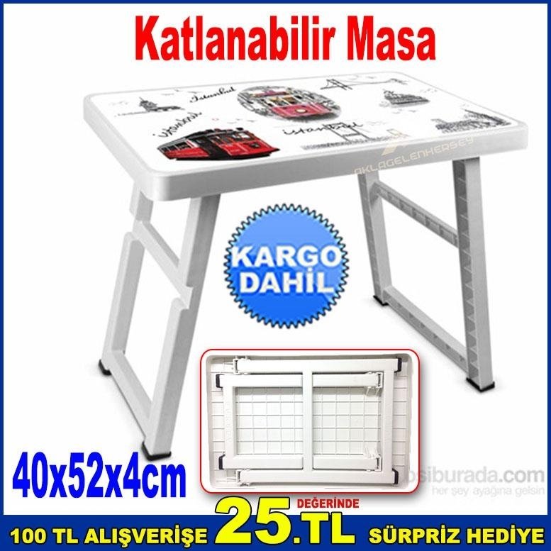 Katlanabilir Piknik Masası 40x52x4cm İstanbul Desenli Sehpa