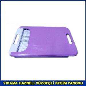 Pratik Yıkama Hazneli Süzgeçli ve Sürgülü Kesim Panosu