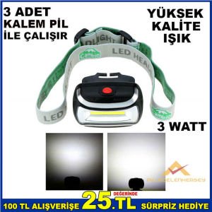 PROFESYONEL COB LEDLİ 3 WATT KAFA LAMBASI