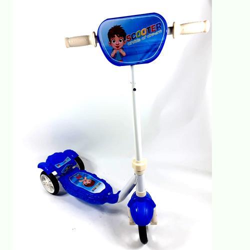 Çocuk Desenli Mavi Çocuk Scooter Frenli Demir Scooter 