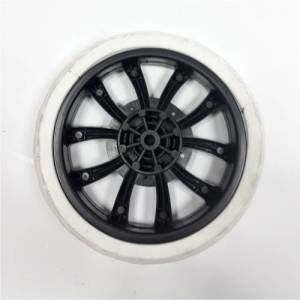 Pazar Arabası 17x17cm Teker Takımı Plastik Siyah Beyaz