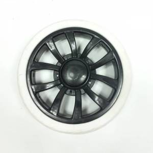 Pazar Arabası 17x17cm Teker Takımı Plastik Siyah Beyaz