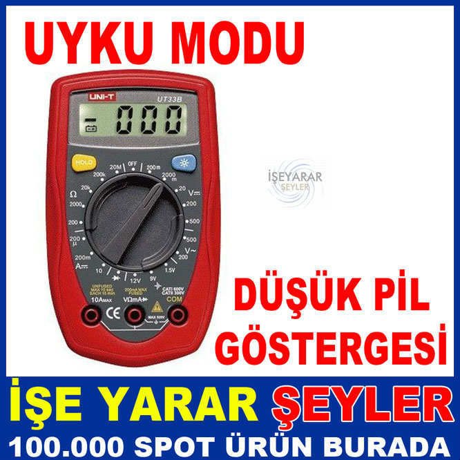 UT33B AVOMETRE MULTIMETRE VOLTAJ AKIM ÖLÇÜ ALETİ