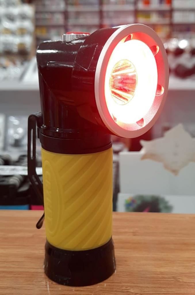 Çift Foksiyonlu Düz Beyaz Kırmızı Çakarlı Döner Başlıklı  Mıknatıslı Led El Feneri