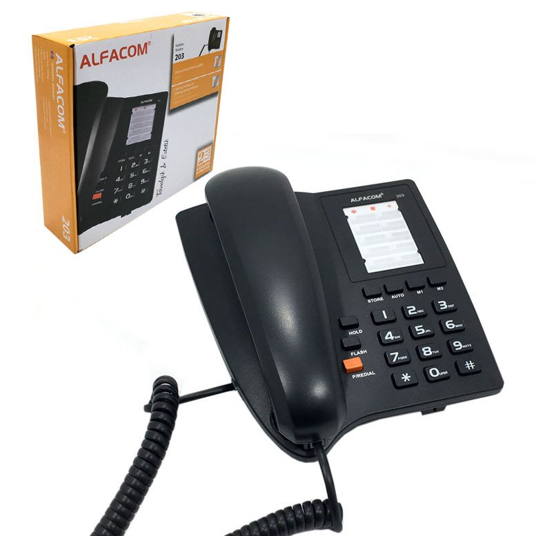 Alfacom 203 Kablolu Sabit Telefon Bekletme ve Redial Özelliği Garantili