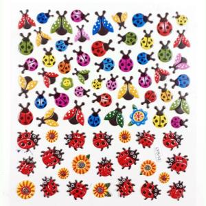 Boy Boy Renkli Uğur Böcekleri Serisi Kabartmalı Yapışan Stickerlar