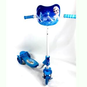 Elsa Desenli Açık Mavi Çocuk Scooter Frenli Demir Scooter