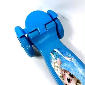 Elsa Desenli Açık Mavi Çocuk Scooter Frenli Demir Scooter