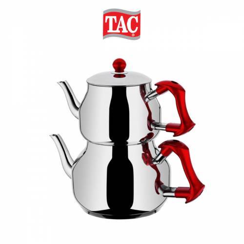 Taç TT1351 Asya Orta Boy Kırmızı Kulplu Çaydanlık